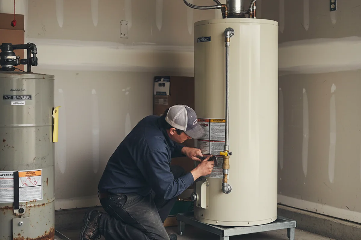 Water heater and shutoff valve replacement in Sussex